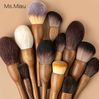 Walnut Professional Makeup Brushes with Walnut Handle