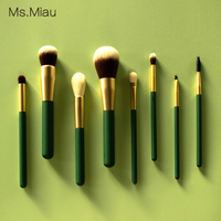 High-end Customized Green Makeup Brush Set with Multiple Types of Brushes to Choose