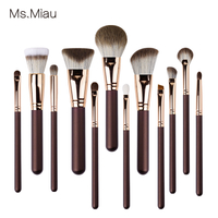 Copper High Quality Grand Black Silver Makeup Brushes