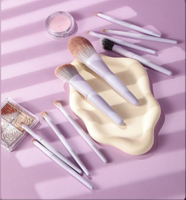 Purple Vegan Fiber Hair Travel Makeup Brush Set