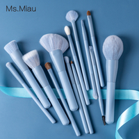Luxury Blue Animal+ Synthetic Hair Professional Makeup Brush Set