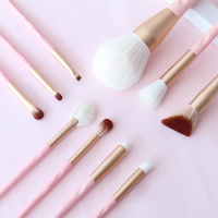 New Sweet Pink 10pcs Makeup Brush Set