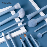 Hot-selling Upgraded Brush Type Blue Artificial Animal Hair Mixed Bristles Skin-friendly Soft Professional Makeup Brush Set