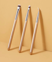 Luxury Gold Solid Wood Handle Vegan Fiber Hair Professional Makeup Brush Eye Detail Set