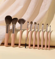 New Animal Hair Medium Long Handle Travel Makeup Brush Professional Set