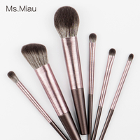 Brushed Craft Mouth Tube Fiber Bristles Rubber Handle Professional Makeup Brush Set