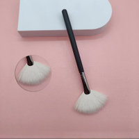 Classic Black Wooden Handle Wool Fan-shaped Multi-purpose High-gloss Mask Brush